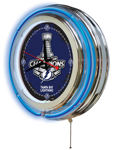 15" Tampa Bay Lightning Stanley Cup Neon Clock