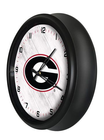 Georgia Block G Logo LED Clock | LED Outdoor Clock