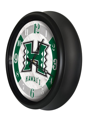 Hawaii Rainbow Warriors Logo LED Clock | LED Outdoor Clock