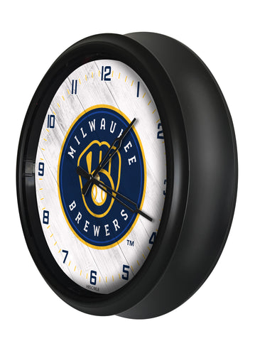 Milwaukee Brewers Logo LED Clock | MLB LED Outdoor Clock