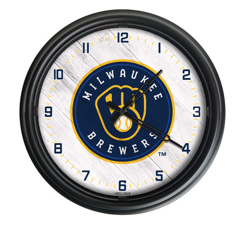 Milwaukee Brewers Logo LED Clock | MLB LED Outdoor Clock