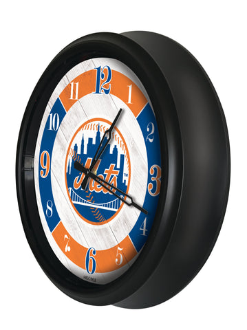 New York Mets Logo LED Clock | MLB LED Outdoor Clock
