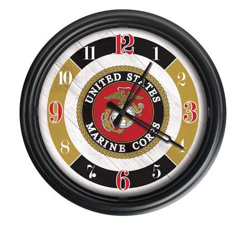 US Marine Corps Logo LED Clock | LED Outdoor Clock