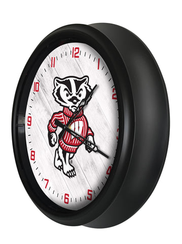 Wisconsin Badgers Bucky Logo LED Clock | LED Outdoor Clock