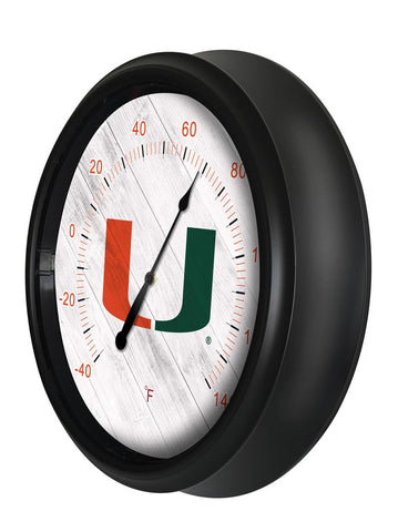 University of Miami Logo LED Thermometer | LED Outdoor Thermometer