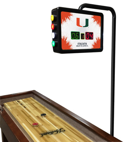 Miami Hurricanes Electronic Shuffleboard Table Scoreboard