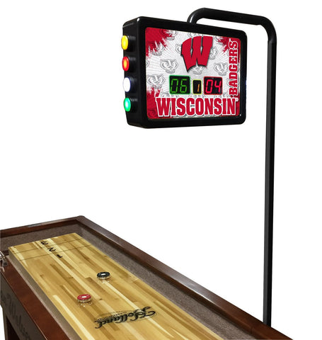 Wisconsin W Block Electronic Shuffleboard Table Scoreboard