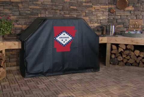 Arkansas State Outline Flag Grill Cover