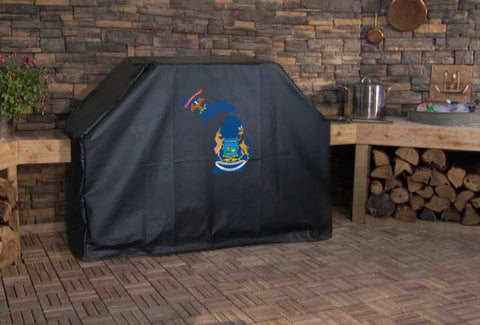 Michigan State Outline Flag Grill Cover