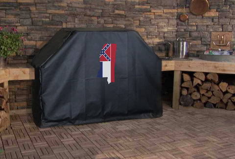 Mississippi State Outline Flag Grill Cover