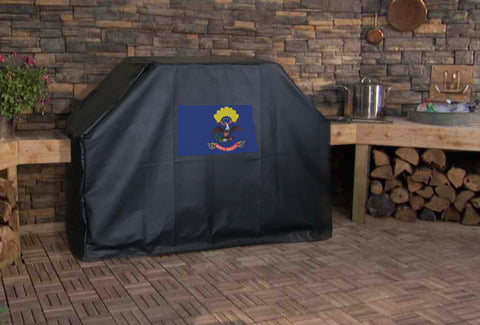 North Dakota State Outline Flag Grill Cover