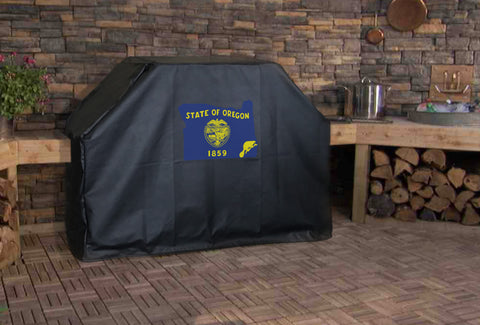 Oregon State Outline Flag Grill Cover