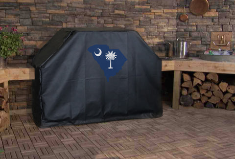South Carolina State Outline Flag Grill Cover
