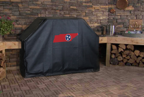 Tennessee State Outline Flag Grill Cover