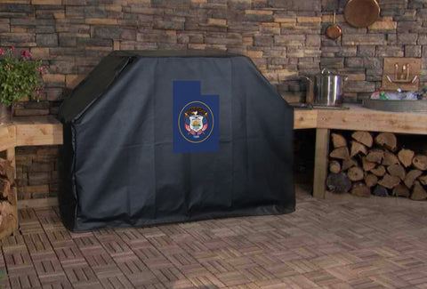 Utah State Outline Flag Grill Cover