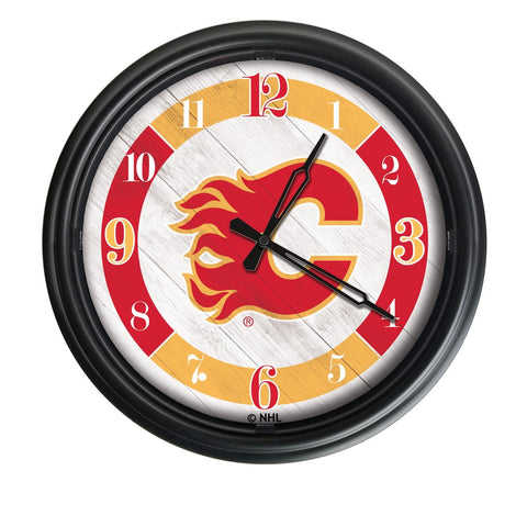 Calgary Flames Logo LED Clock | LED Outdoor Clock