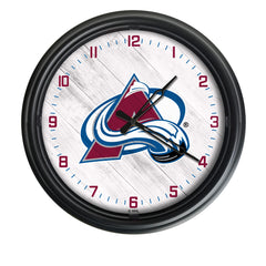 Colorado Avalanche Logo Indoor/Outdoor Logo LED Clock from Holland Bar Stool Co Home Sports Decor for gifts