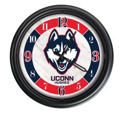 UConn Huskies Logo LED Outdoor Clock by Holland Bar Stool Company Home Sports Decor Gift Idea