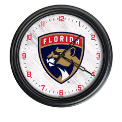 Florida Panthers Logo Indoor/Outdoor Logo LED Clock from Holland Bar Stool Co Home Sports Decor for gifts