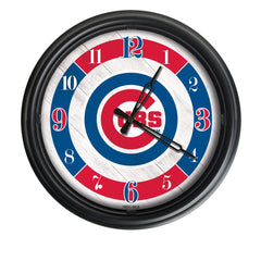 MLB's Chicago Cubs Logo Indoor/Outdoor Logo LED Clock from Holland Bar Stool Co Home Sports Decor for gifts