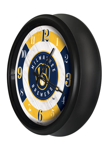 Milwaukee Brewers Logo LED Clock | MLB LED Outdoor Clock