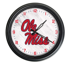 University of Mississippi Rebels&nbsp;Officially Licensed Logo Indoor - Outdoor LED Wall Clock