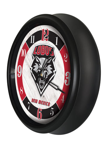 New Mexico Lobos Logo LED Clock | LED Outdoor Clock