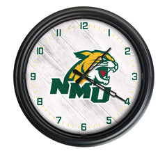 Northern&nbsp;Michigan University Wildcats Officially Licensed Logo Indoor - Outdoor LED Wall Clock