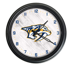 Nashville Predators Logo Indoor/Outdoor Logo LED Clock from Holland Bar Stool Co Home Sports Decor for gifts