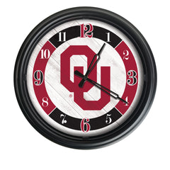 University of Oklahoma Sooners Officially Licensed Logo Indoor - Outdoor LED Wall Clock