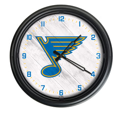 St. Louis Blues Logo Indoor/Outdoor Logo LED Clock from Holland Bar Stool Co Home Sports Decor for gifts