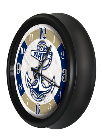 US Naval Academy Midshipmen Logo LED Clock | LED Outdoor Clock