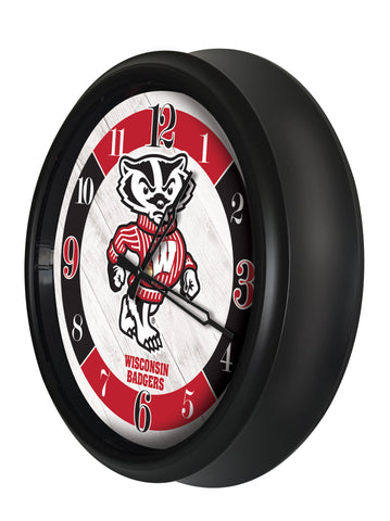 Wisconsin Badgers Bucky Logo LED Clock | LED Outdoor Clock