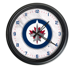 Winnipeg Jets Logo Indoor/Outdoor Logo LED Clock from Holland Bar Stool Co Home Sports Decor for gifts