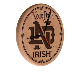 Notre Dame Vintage Engraved Wood Clock