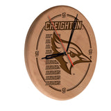Creighton Blue Jays Engraved Wood Clock