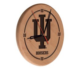 Indiana Hoosiers Engraved Wood Clock