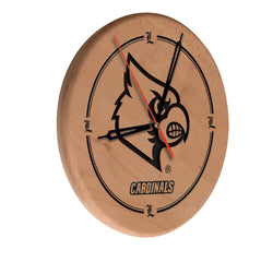 Louisville Cardinals Engraved Wood Clock