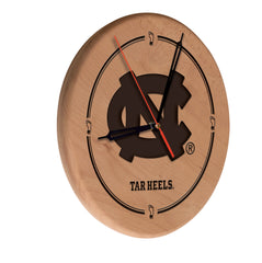 North Carolina Tar Heels Engraved Wood Clock