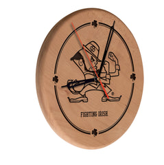 Notre Dame Fighting Irish Engraved Wood Clock