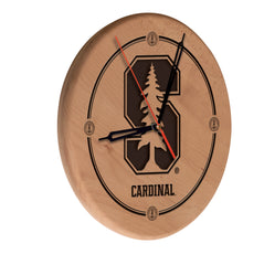 Stanford Cardinals Engraved Wood Clock