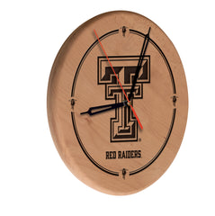 Texas Tech Red Raiders Engraved Wood Clock
