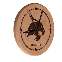 Texas State University Bobcats Printed Wood Clock