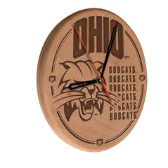 Ohio University Bobcats Laser Engraved Wood Clock