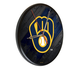 Milwaukee Brewers Logo Printed Wood Clock | MLB Wooden Clock