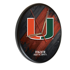 Miami Hurricanes Printed Wood Clock