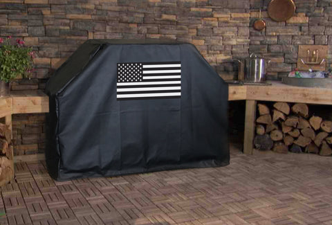 American Flag BW BBQ Grill Cover