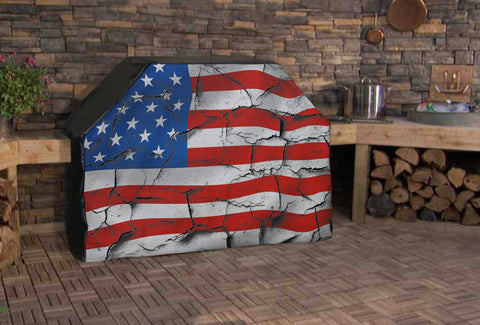 American Flag Rustic Full BBQ Grill Cover