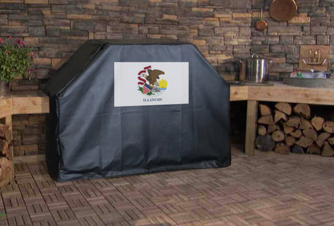 Illinois State Flag Grill Cover