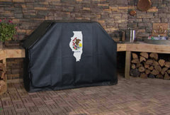 Illinois State Outline Flag Grill Cover